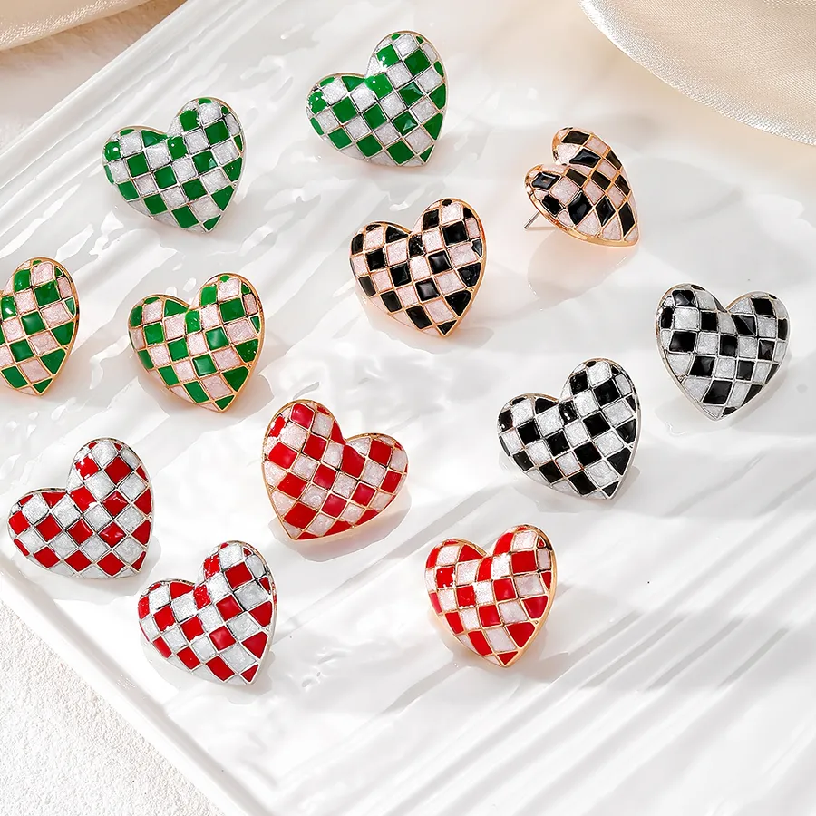 Authentic Luminous Grid Talismans: The Checkerboard Gradient Earrings