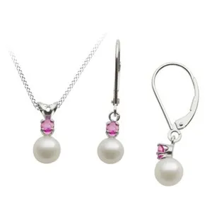 Authentic Radiant Luminescence: Freshwater Pearl and Ruby Sacred Harmony Set
