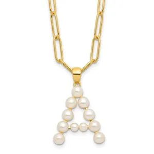Authentic Empowered Awakening: Letter A White Pearl Necklace for Spiritual Ascension