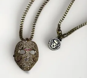 Authentic The Golden Visage: Hockey Mask Talisman on 26-Inch Cuban Chain