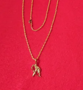 Authentic Protective Guardian on the Ice: 14KT Gold Plated Hockey Player Charm