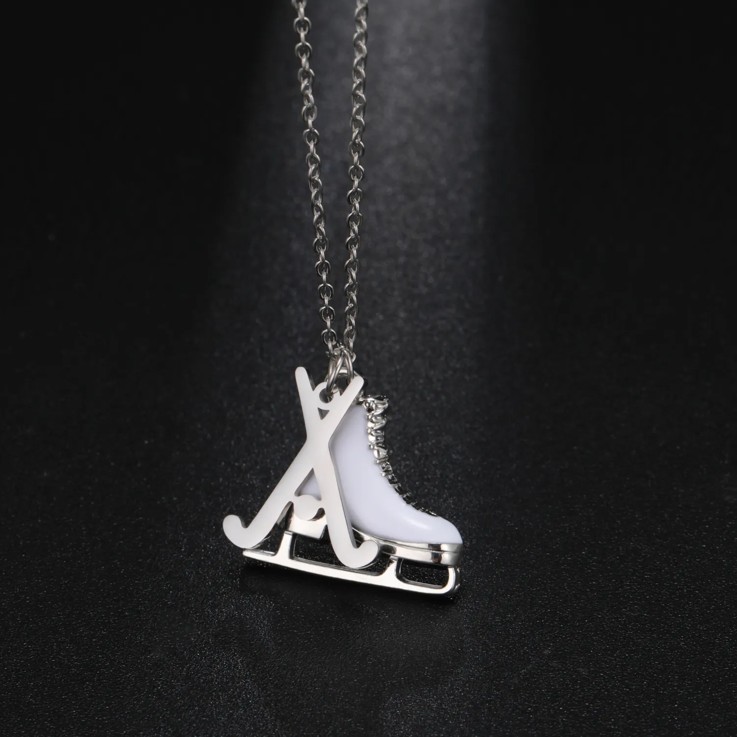 Authentic The Crystal Glissade: Ice Skate Pendant of Joy and Focused Passion