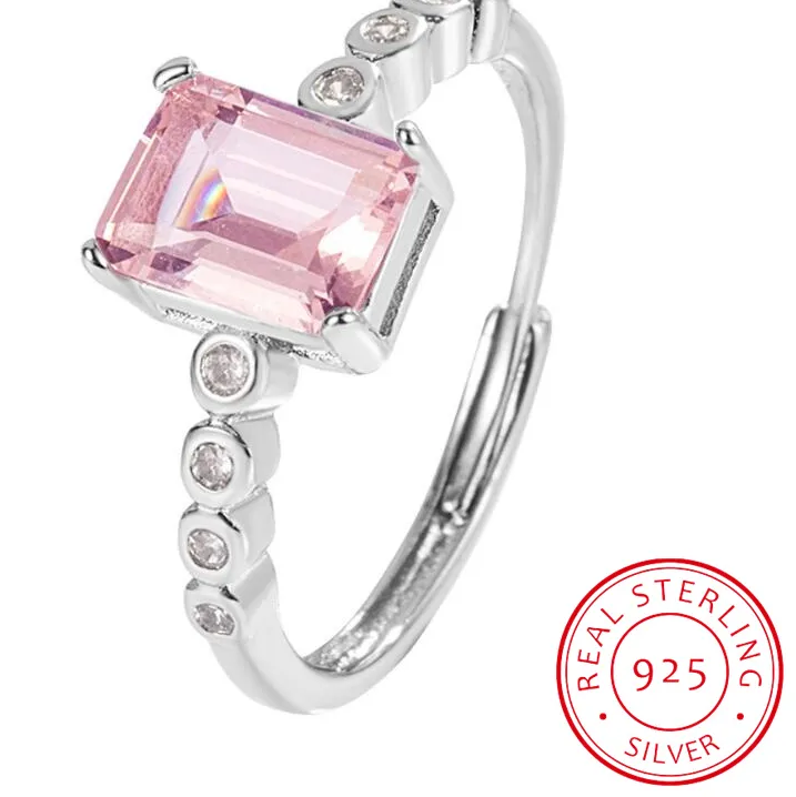 Authentic The Rose Meridian: Emerald Cut Pink Topaz and Sterling Silver Talisman