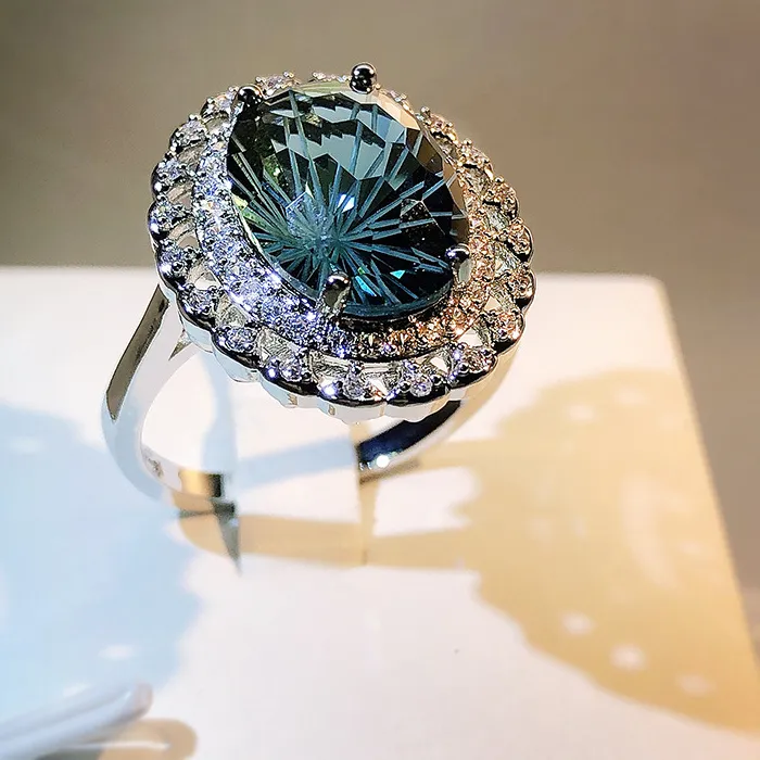 Authentic Celestial Fire Fireworks Blue Topaz Ring in 925 Silver