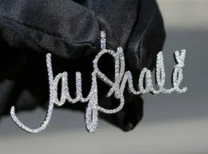 Authentic The Celestial Sigil: Custom 2 Carat Diamond and White Gold Plated Name Talisman