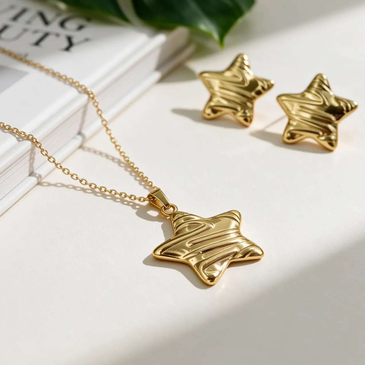Authentic Ripple of Destiny: Starlight Harmony Necklace & Earrings Set