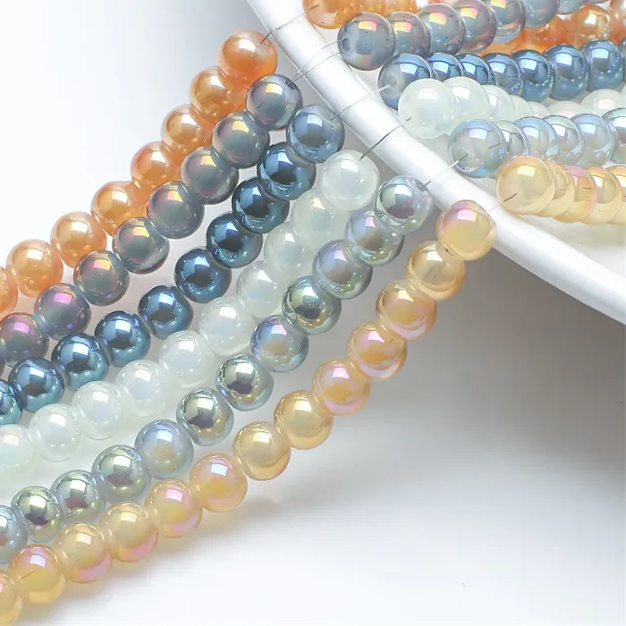 Authentic 100Pcs Illusion Glass Crystal Beads 8Mm Round Smooth Beads Diy Handmade Necklace Beaded Homemade Earrings Jewelry