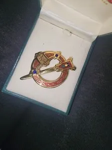 Authentic The Crimson Flame Solvar Irish Brooch of Heritage and Heart