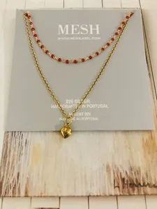 Authentic The Golden Heart Embrace Dual-Strand Enamel Talisman