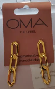 Authentic Cuban Link Spirit Dangle Earrings 18K Gold- Plated Talisman