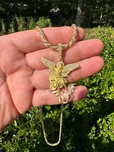 Authentic Celestial Dragon of St. Michael – 1Ct Moissanite Twin‑Tone Gold Amulet
