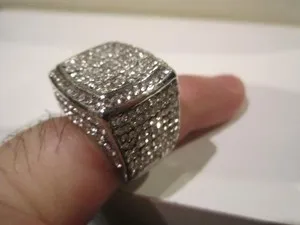 Authentic The Radiant Vanguard: Heavy White Gold-Plated CZ Ring Size 7.5 to 8