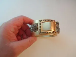 Authentic Guardian of the Heart: Mystical Gold Plated Hinged Bangle of Radiant Protection