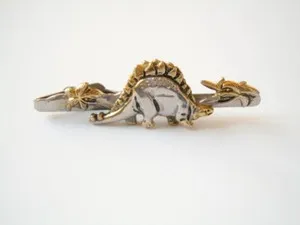 Authentic Tyrannosaurus Spirit Guardian - 925 Silver Tie Clip of Unyielding Protection