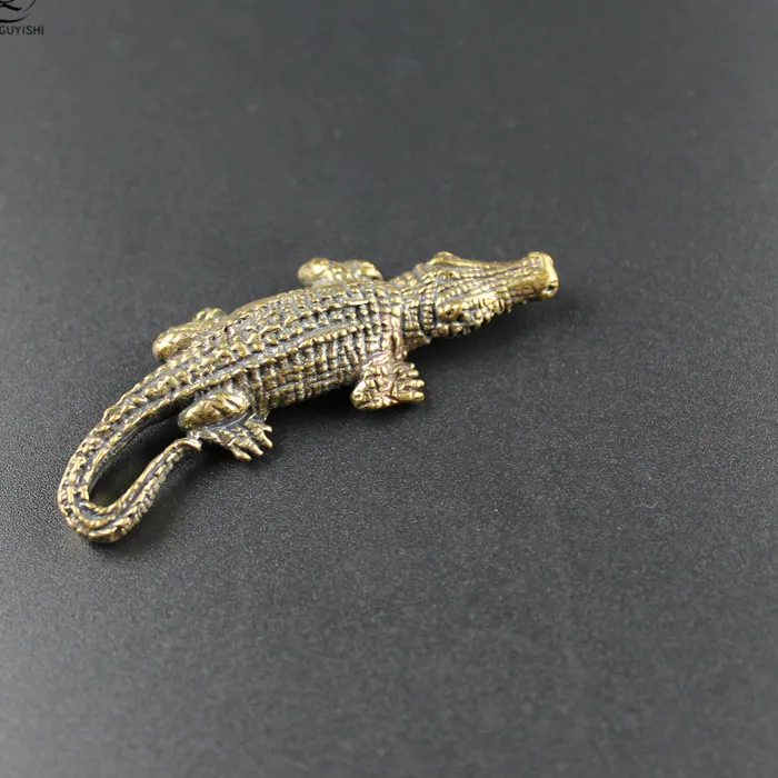 Authentic The Guardian of the Primal Waters: Antique Brass Caiman Talisman