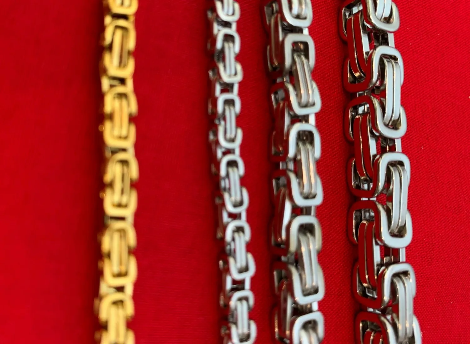 Authentic Celestial Byzantine Box Chain – 7‑50‑inch Sacred Silver or Gold‑Plated Link
