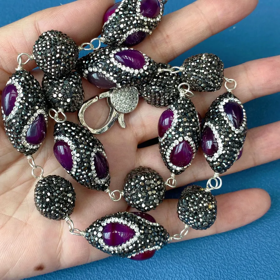 Authentic Y·YING Celestial Red Agate & Midnight Shimmer Choker