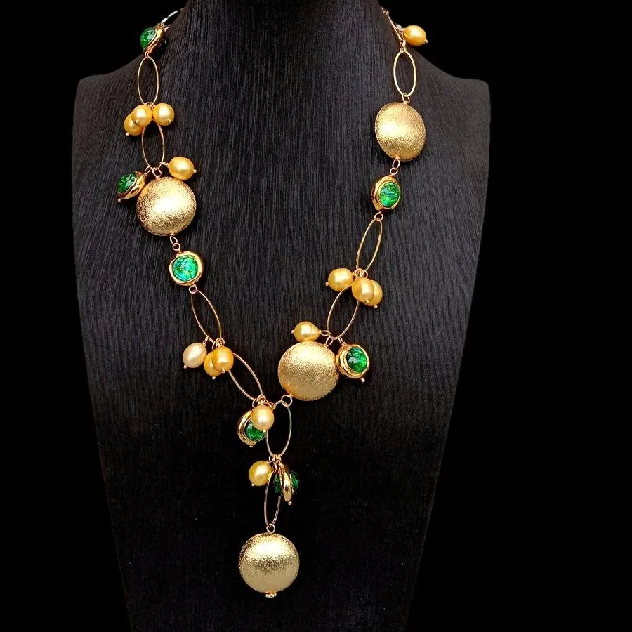 Authentic The Verdant Oracle: Golden Coin and Pearl Y-Drop Talisman