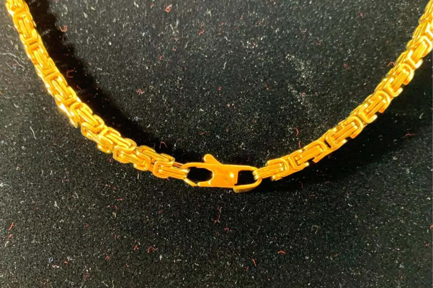 Authentic 7"-50" GOLD PLATED 4MM BYZANTINE TURKISH BOX W/ SPECIAL CLASP