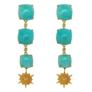 Authentic Celestial Amazonite Constellation Triple Drop Earrings