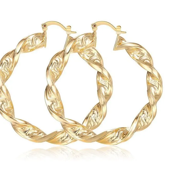 Authentic Radiant Solar Ropes: 18K Gold Plated Huggie and Dangle Hoops