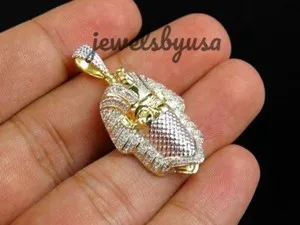 Authentic Pharaoh's Radiant Diamond Crown - 925 Silver & Gold-Plated Pendant