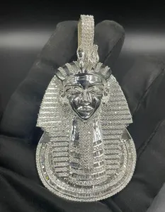 Authentic The Pharaoh Sovereign Moissanite Talisman in White Gold-Plated Silver