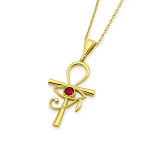 Authentic The Golden Eye of Ra: Ruby and Silver Egyptian Protection Amulet
