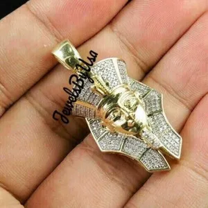 Authentic The Pharaoh's Radiance: Gilded Moissanite Sovereign Amulet