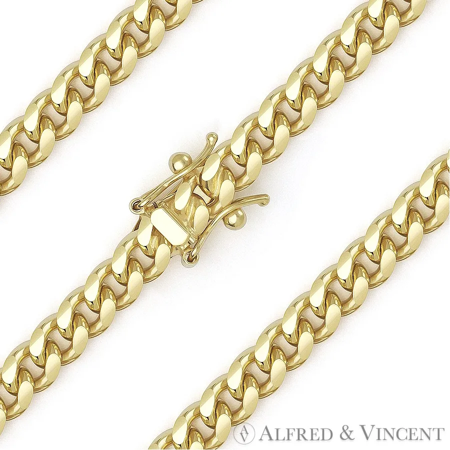 Authentic 5.1mm Miami Cuban Link 925 Sterling Silver 14k Yellow Gold-Plated Chain Necklace