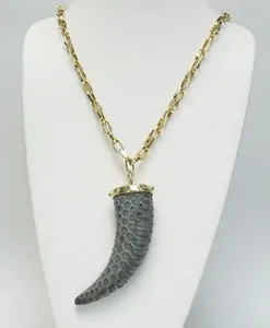 Authentic The Serpent's Core: 14K Gold-Plated Python Horn Talisman