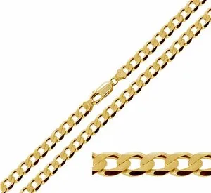 Authentic 9ct Gold Plated on Sterling Silver 18 20 22 24 26 28 30" inch 5.2mm Curb Chain