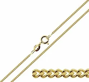 Authentic Celestial Gold‑Laced Curb Chain – 9ct Aura‑Infused Sterling Silver