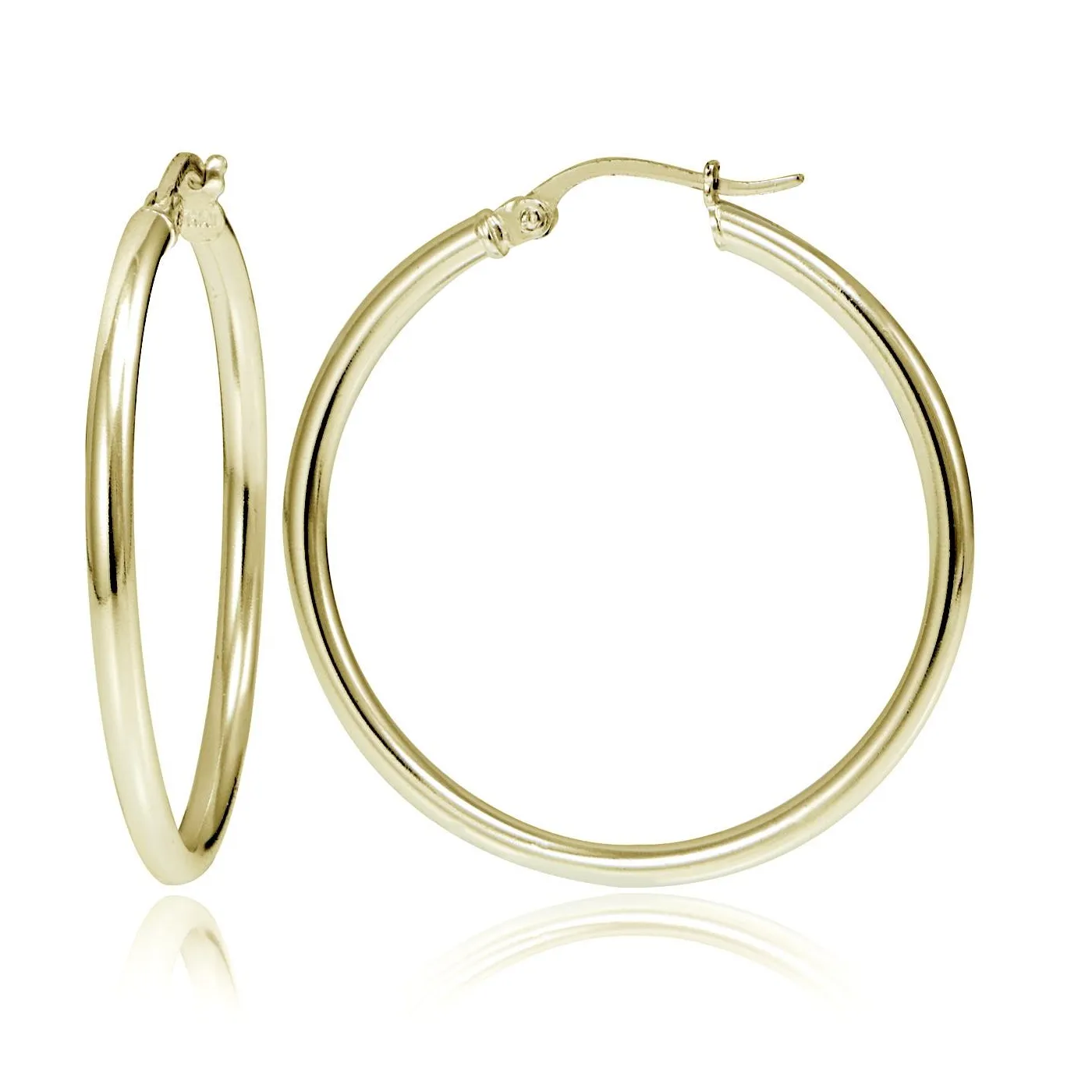 Authentic Celestial Orbs: Radiant 18K Gold-Plated Sacred Hoops