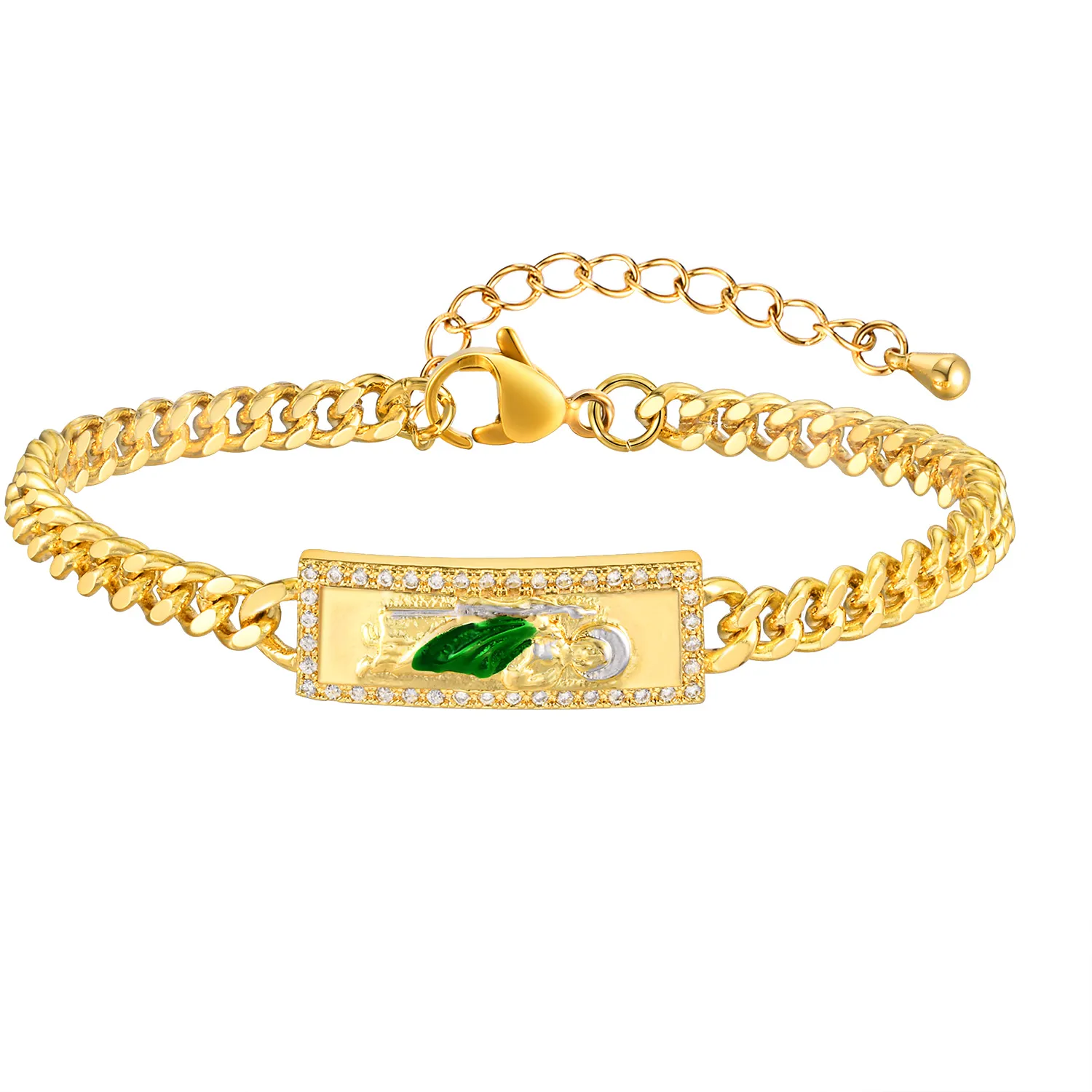 Authentic San Judas Tadeo Sacred Link Bracelet Golden Talisman Of Faith And Unshakable Hope