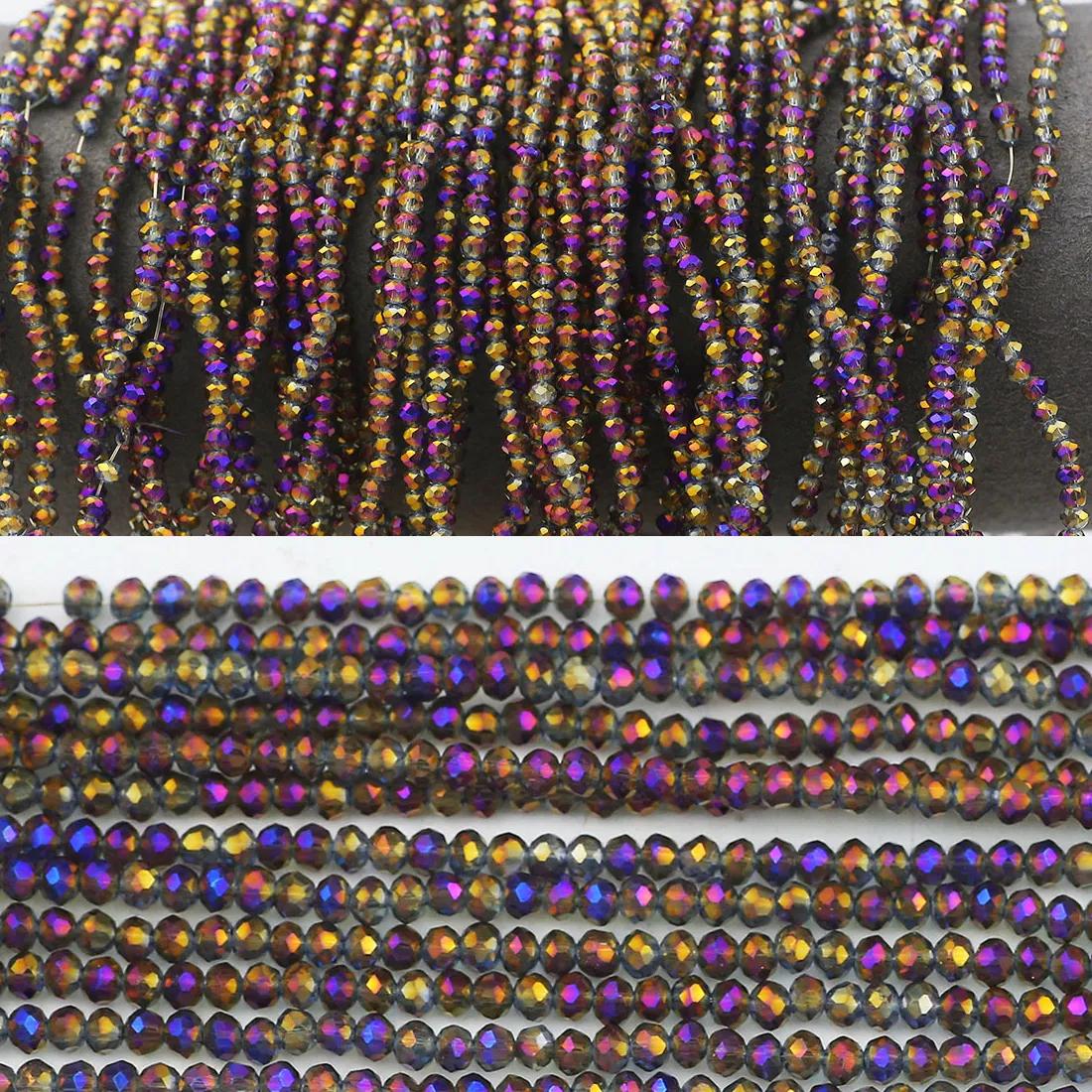 Authentic Twilight Amethyst Faceted Glass Spacer Beads