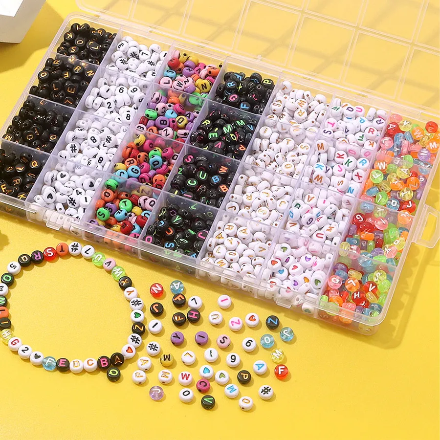 Authentic 100 300 1401Pcs Multi- Color Letter Beads, Jewelry Making Kit, Diy Necklaces, Earrings, Christmas, Valentine's Day, Thanksgiving