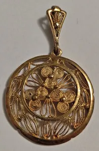 Authentic Celestial Bloom: Gold‑Kissed Silver Pendant of Sacred Flowers