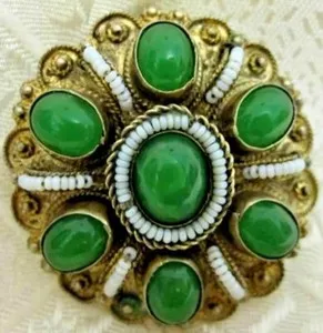 Authentic The Verdant Horizon 1950s Silver and Gold Vermeil Talismanic Brooch Pendant