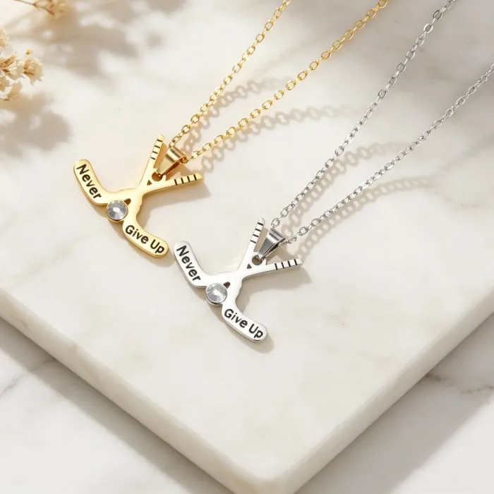 Authentic The Gilded Blade and Stone: Ice Hockey Stick and Puck Amulet
