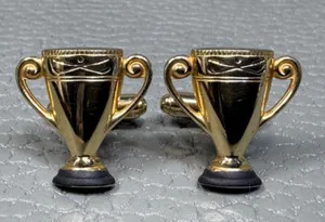 Authentic The Golden Triad Vintage Hockey Trophy Loving Cup Cuff Links by Anson