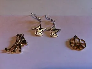 Authentic Radiant Passions: Sterling Field Hockey Futures Earrings & Twin Gold-Plated Pendants
