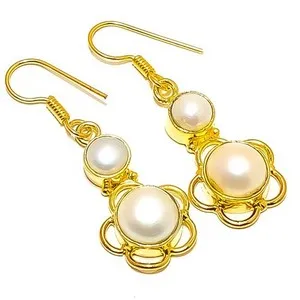 Authentic Lunar Dewdrop Earrings: Golden Embrace of Purity