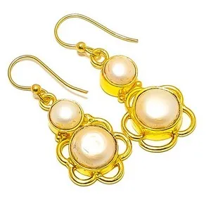 Authentic Radiant Luminescence Pearl and Gold Talisman Earrings