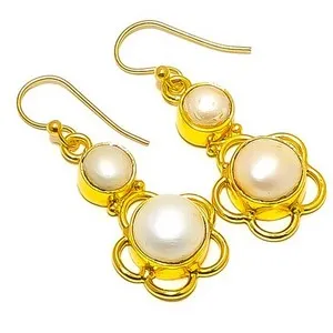 Authentic Radiant Luminesce Freshwater Pearl & Gold-Plated Sacred Drop Earrings