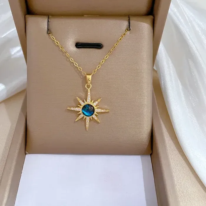 Authentic Y2K Planet Sun Ray Pendant Necklace Personalized Jewelry Accessories