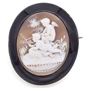 Authentic The Cherub's Woven Net: A Victorian Cameo of Ethereal Affection
