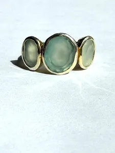 Authentic The Ethereal Tide: Gold-Plated Chalcedony Talisman