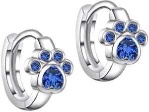 Authentic Celestial Feline Whiskers: Simulated Sapphire and Gold-Plated Silver Hoop Amulets