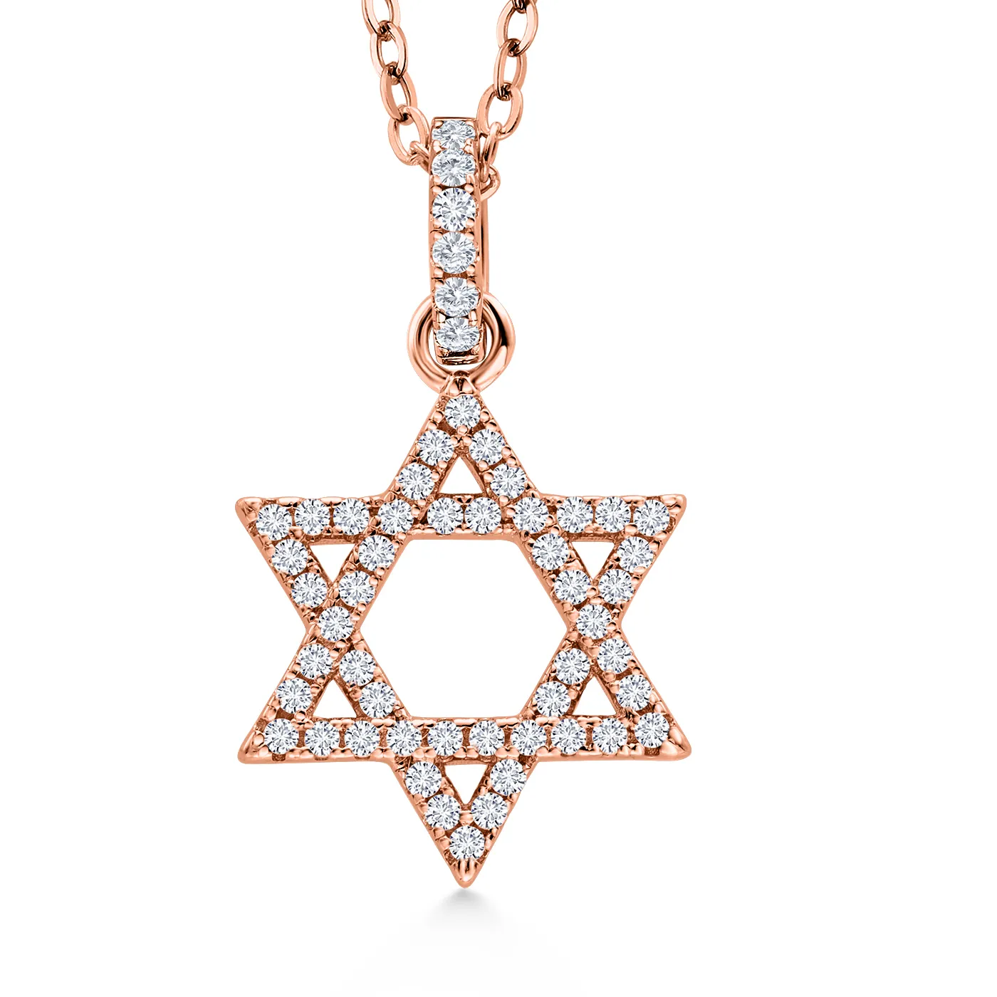 Authentic White Moissanite Star Of David Pendant Necklace For Women | 925 Sterling Silver